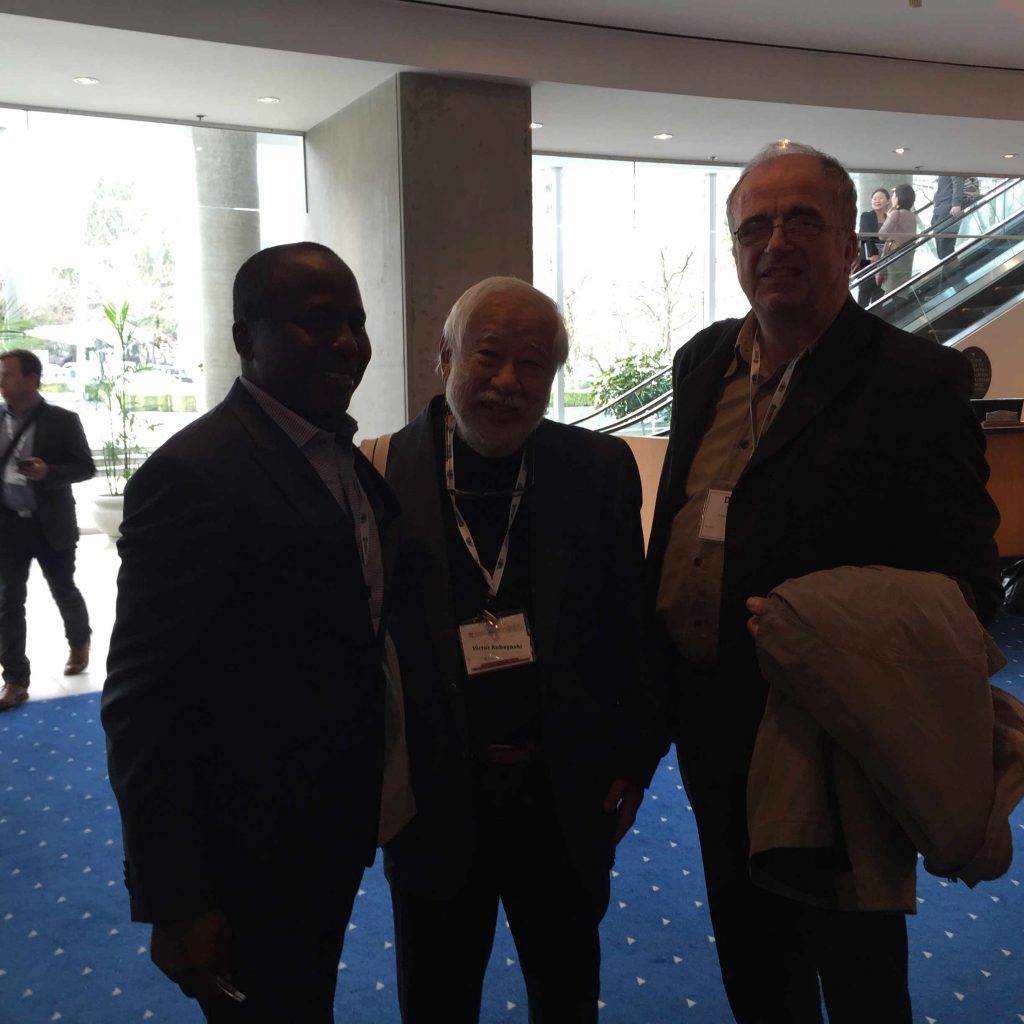 Prof. Victor Kobayashi (president CIES 2016), Prof Steve Azaiki and Prof David Turner at Vancouver for CIES conference